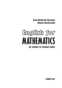 MATHEMATICS for Students of Technical Studies