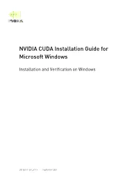 NVIDIA CUDA Installation Guide for Microsoft Windows