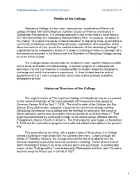 Profile of the College Historical Overview of the College