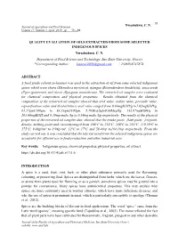 QUALITY EVALUATION of OILS EXTRACTED from SOME SELECTED INDIGENOUS SPICES Nwachukwu, C