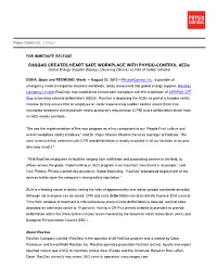 RASGAS CREATES HEART SAFE WORKPLACE with PHYSIO-CONTROL Aeds Global Energy Supplier Deploys Lifesaving Devices As Part of Safety Initiative