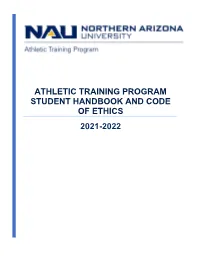 Athletic Training Program Student Handbook and Code of Ethics 2021-2022