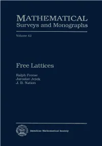 Free Lattices, 1995 41 Hal L