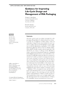 Guidance for Improving Life-Cycle Design and Management of Milk Packaging