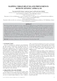 Mapping Urban Heat Island Phenomenon: Remote Sensing Approach