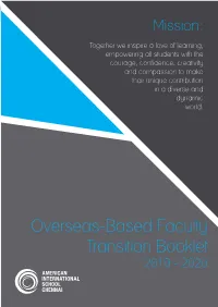 Overseas-Based Faculty Transition Booklet 2019 - 2020