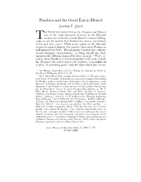 Pandora and the Good Eris in Hesiod Jonathan P