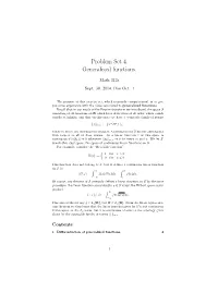 Problem Set 4. Generalized Functions