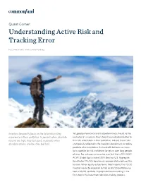 Understanding Active Risk and Tracking Error by Commonfund |
