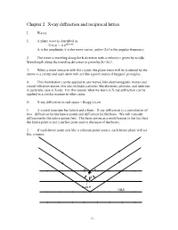Chapter 2 X-Ray Diffraction and Reciprocal Lattice