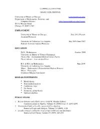 CURRICULUM VITAE ISAAC GOLDBRING University of Illinois At