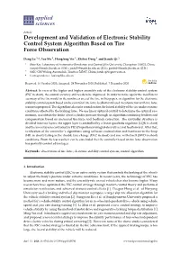 Development and Validation of Electronic Stability Control System Algorithm Based on Tire Force Observation