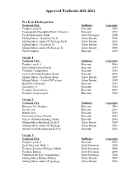 Textbook Approval List 2011-2012