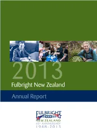 2013 Fulbright New Zealand Annual Report
