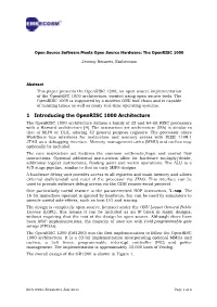 BCS OSSG Newsletter July 2011 Page 1 of 8 Figure 1: Overall Design of the Openrisc 1200