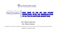 Iran: State of the Art and Future Perspectives After the Reintroduction of All the Us Sanctions Against Iran