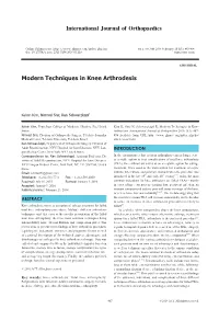 Modern Techniques in Knee Arthrodesis