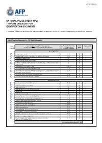 National Police Check 100 Point Checklist