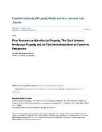 Prior Restraints and Intellectual Property: the Clash Between Intellectual Property and the First Amendment from an Economic Perspective