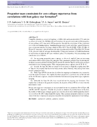 Progenitor Mass Constraints for Core-Collapse Supernovae from � Correlations with Host Galaxy Star Formation