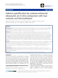 Volume Quantification by Contrast-Enhanced Ultrasound