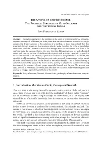 1. Introduction: the Vienna Circle, Carnap and Neurath