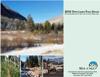 2018 Open Lands Plan Update a Plan for Open Space, Trails and the Use of Town Lands