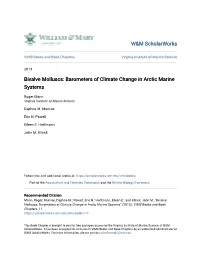 Bivalve Molluscs: Barometers of Climate Change in Arctic Marine Systems