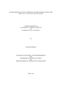 Forced Migration Policy of Britain and the United States in the First Half of the Twentieth Century
