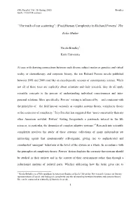 Human Complexity in Richard Powers' the Echo Maker