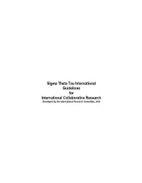 International Collaborative Research Guidelines