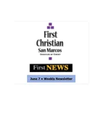 June 7 • Weekly Newsletter