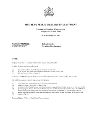 Member's Public Disclosure Statement