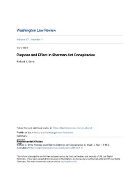 Purpose and Effect in Sherman Act Conspiracies