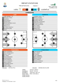 Report Statistiche Lazio Juventus