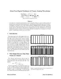 Alias-Free Digital Synthesis of Classic Analog Waveforms