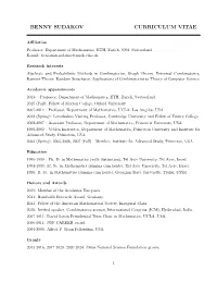 Benny Sudakov Curriculum Vitae