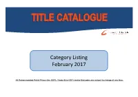 Category Listing February 2017