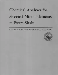 Chemical Analyses for Selected Minor Elements in Pierre Shale