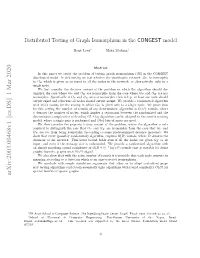 Distributed Testing of Graph Isomorphism in the CONGEST Model