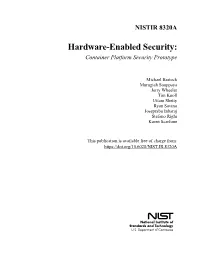 Draft NISTIR 8320A, Hardware-Enabled Security