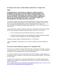 FOI Request to the Greater London Authority Submitted on 17 August 2016