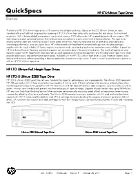 HP LTO Ultrium Tape Drives Overview