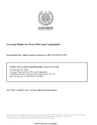Leverage Points for Focus Flow and Communitas