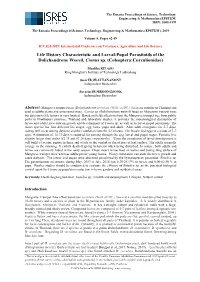 Life History Characteristic and Larval-Pupal Parasitoids of the Dolichandrone Weevil, Cionus Sp