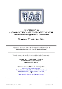 Newsletter 75 – October 2011