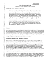 Resolution for the Common Good