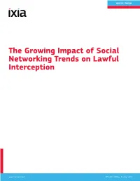 The Growing Impact of Social Networking Trends on Lawful Interception