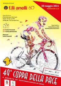 30 Maggio 2021 PARTENZA ORE 13,30