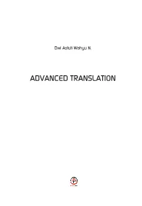 Advanced Translation Advanced Translation